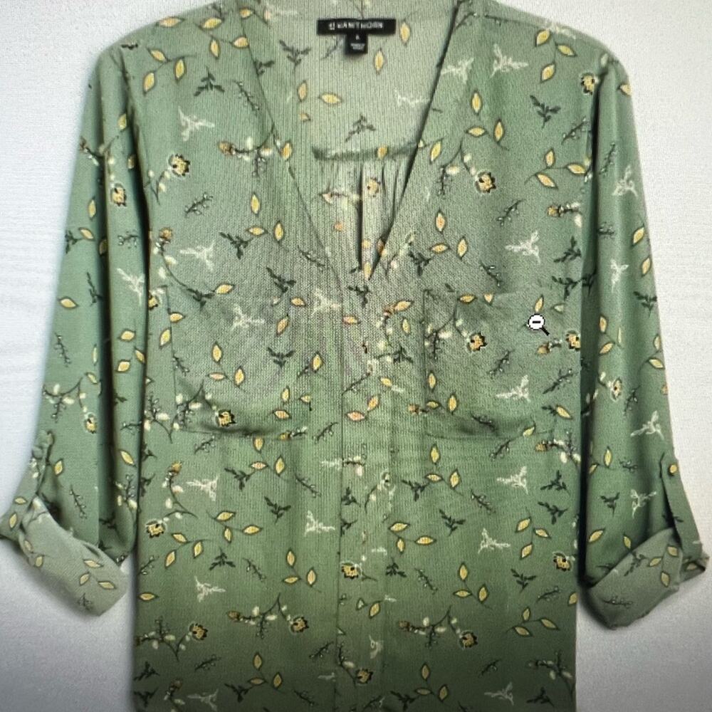 41 Hawthorn Astrid 2 Pocket Sage Blouse Size Large NWOT